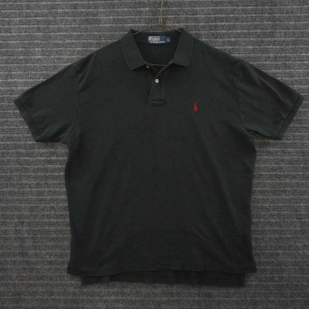 Vintage 90s Polo Ralph Lauren Polo Shirt Mens L Black Red Pony Logo